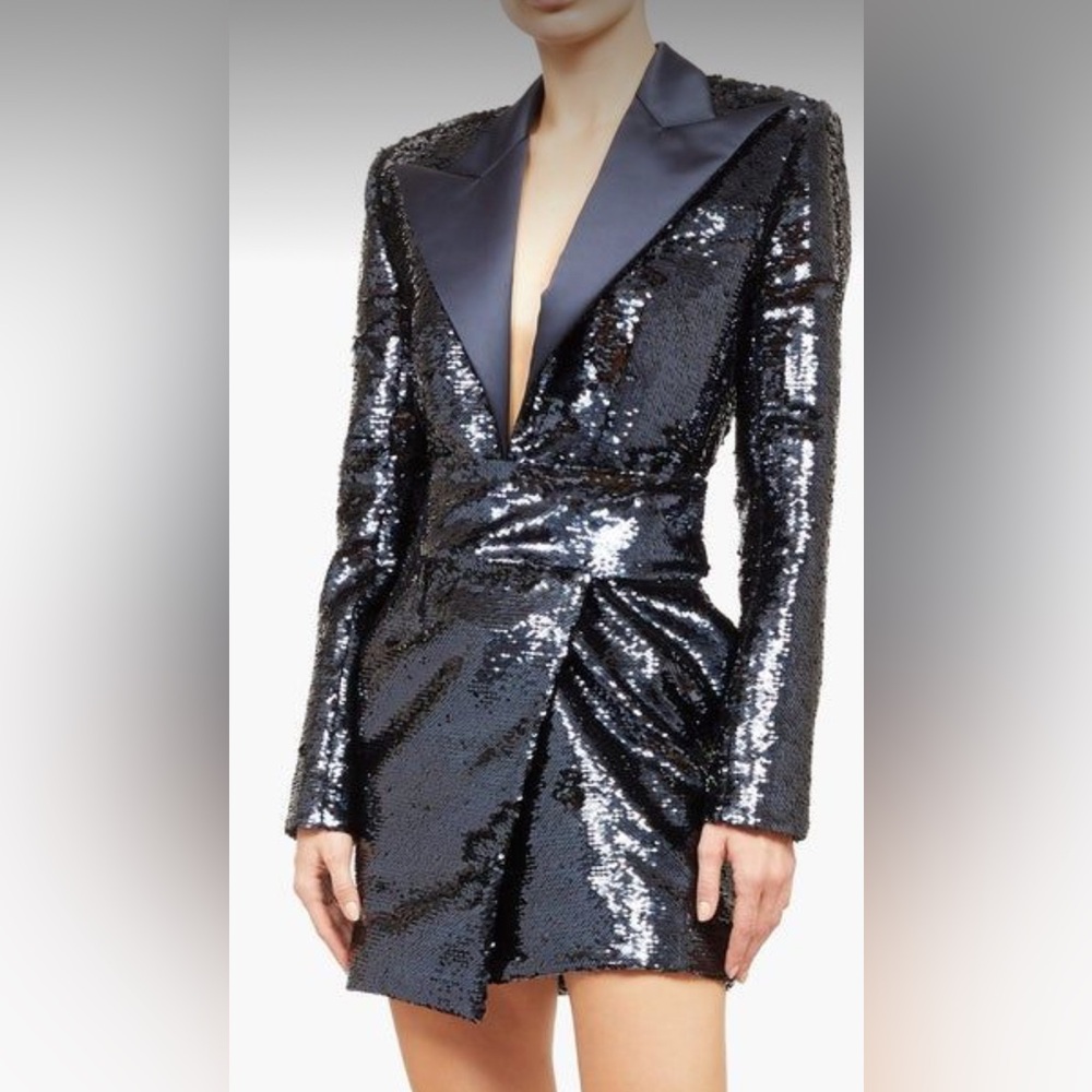 Alexandre Vauthier Sequin V-Neck Mini Dress